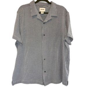 Thom Aaron Striped Camp Collar Button Down Shirt Short Sleeve XXL Casual Resort